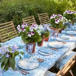 Mrs. Alice Crockery Sets|Seville Blue Gardenia Starter Plate (Set Of 4)