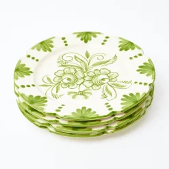 Mrs. Alice Starter Plates|Seville Green Gardenia Dinner & Starter Plates (Set Of 8)
