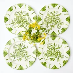 Mrs. Alice Dinner Plates|Seville Green Gardenia Dinner Plates (Set Of 4)