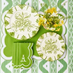 Mrs. Alice Dinner Plates|Seville Green Gardenia Dinner Plate