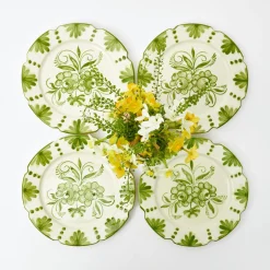Mrs. Alice Starter Plates|Seville Green Gardenia Starter Plates (Set Of 4)