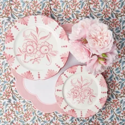Mrs. Alice Dinner Plates|Seville Pink Gardenia Dinner Plate (Set Of 4)
