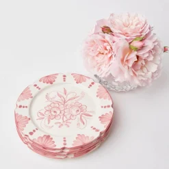 Mrs. Alice Seville Crockery|Seville Pink Gardenia Dinner Plate (Set Of 4)