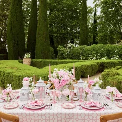 Mrs. Alice Dinner Plates|Seville Pink Gardenia Dinner & Starter Plates (Set Of 8)