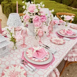 Mrs. Alice Dinner Plates|Seville Pink Gardenia Dinner & Starter Plates (Set Of 8)