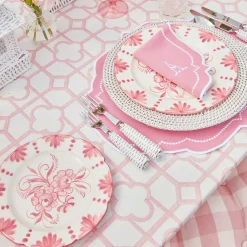 Mrs. Alice Starter Plates|Seville Pink Gardenia Dinner & Starter Plates (Set Of 8)