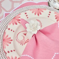 Mrs. Alice Starter Plates|Seville Pink Gardenia Dinner & Starter Plates (Set Of 8)