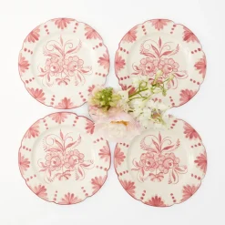 Mrs. Alice Starter Plates|Seville Pink Gardenia Starter Plate (Set Of 4)