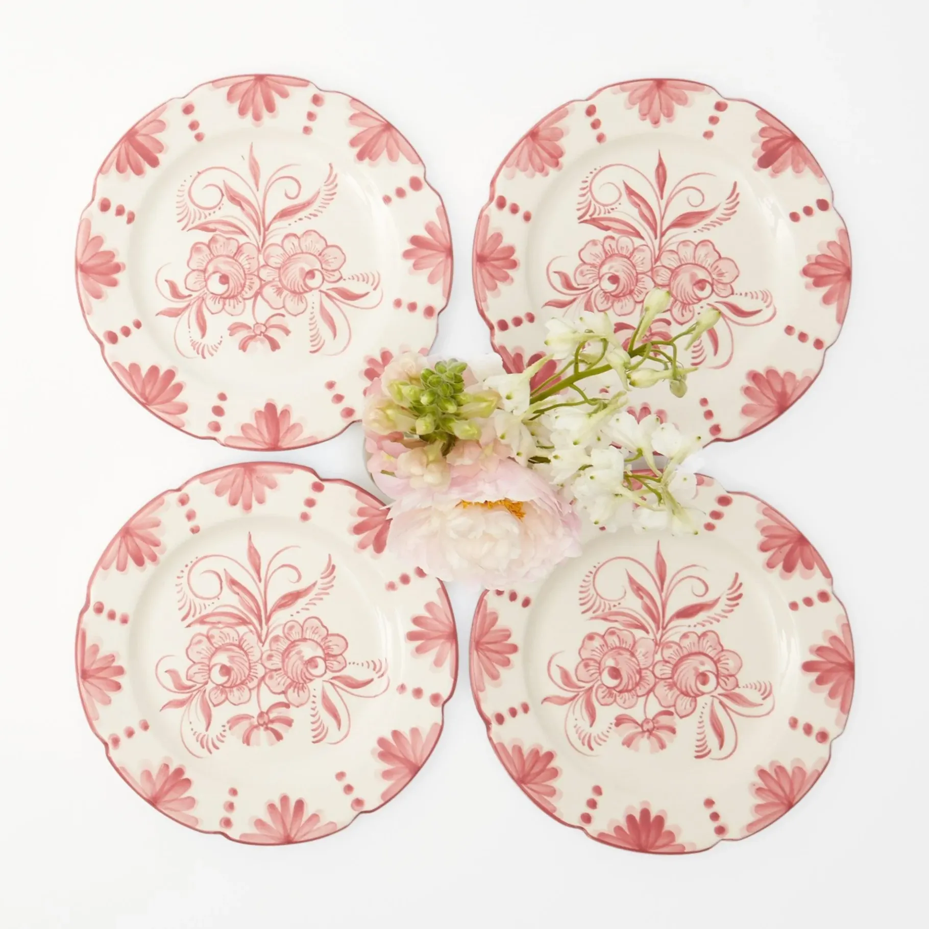 Mrs. Alice Starter Plates|Seville Pink Gardenia Starter Plate (Set Of 4)