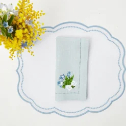 Mrs. Alice Napkins|Sky Blue Linen Tulip Napkins (Set Of 4)