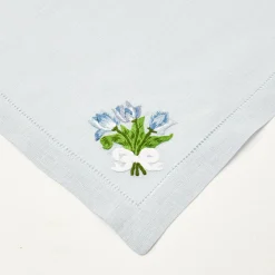 Mrs. Alice Napkins|Sky Blue Linen Tulip Napkins (Set Of 4)