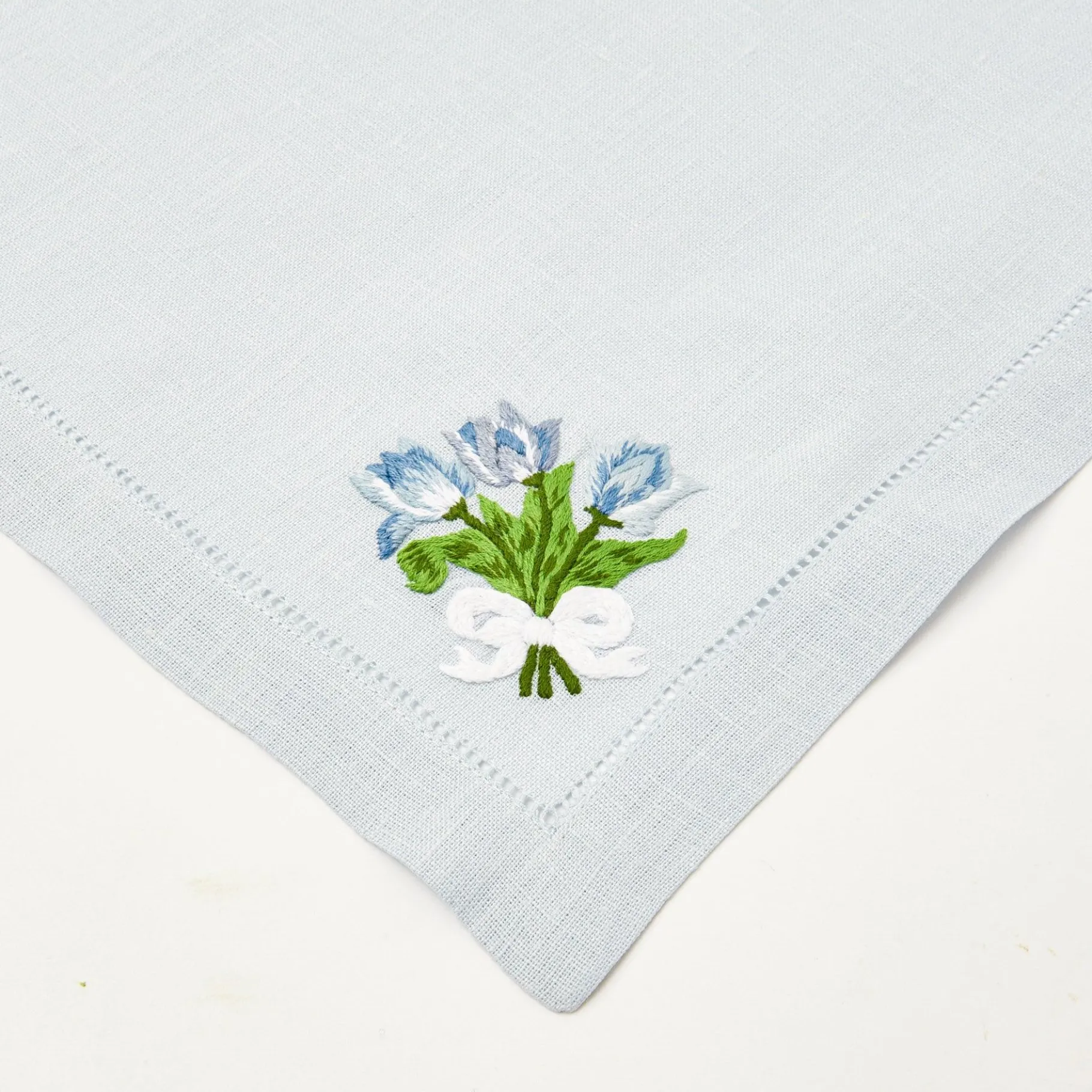 Mrs. Alice Napkins|Sky Blue Linen Tulip Napkins (Set Of 4)