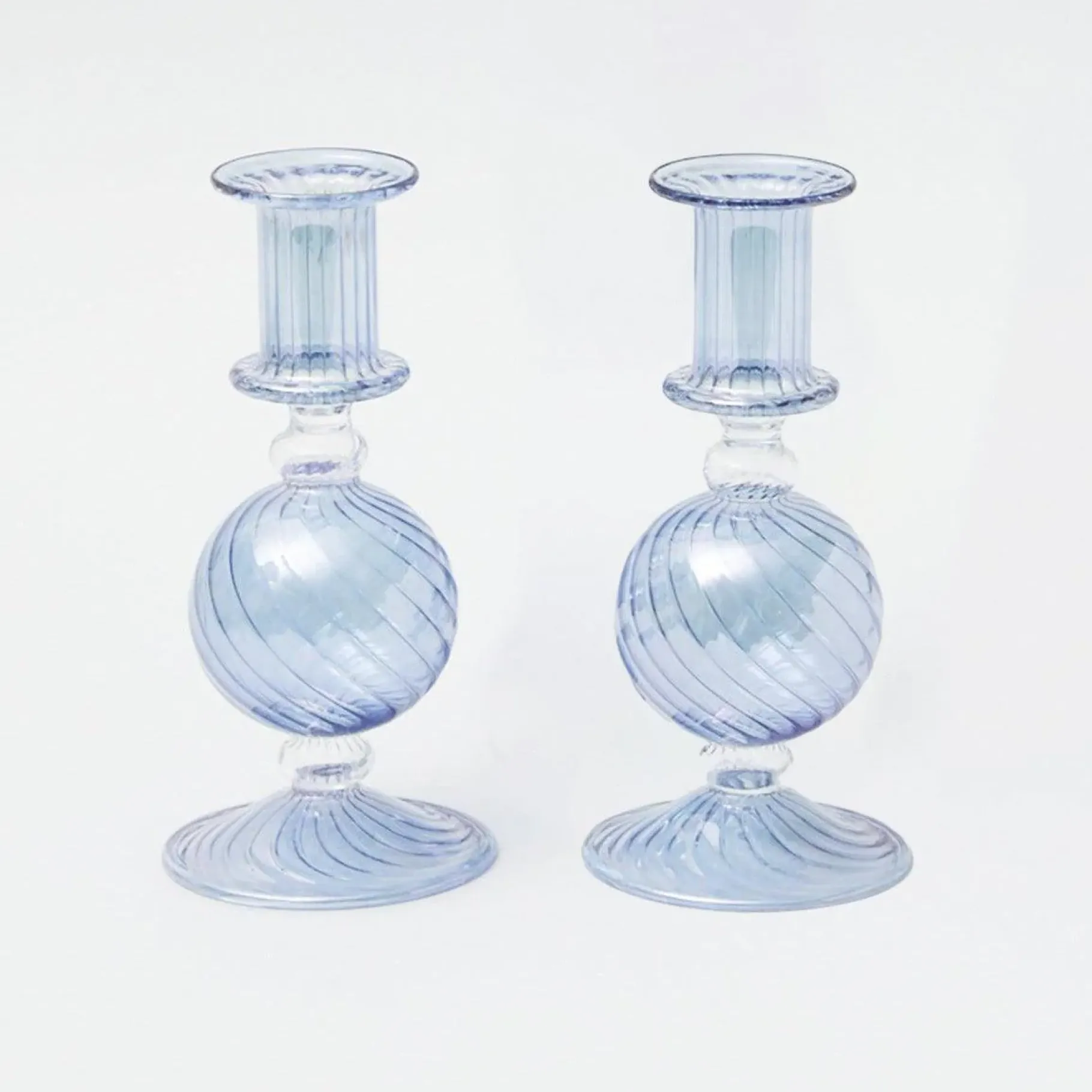 Mrs. Alice Candle Holders|Small Camille Azure Candle Holders (Pair)