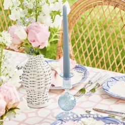 Mrs. Alice Candle Holders|Small Camille Azure Candle Holders (Pair)