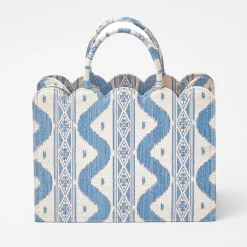 Women Mrs. Alice Mrs. Alice Tote Bags|Small Tote Bag (Blue Ikat)