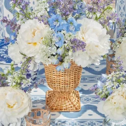 Mrs. Alice Urns & Pedestals|Small Natural Rattan Urn Vase