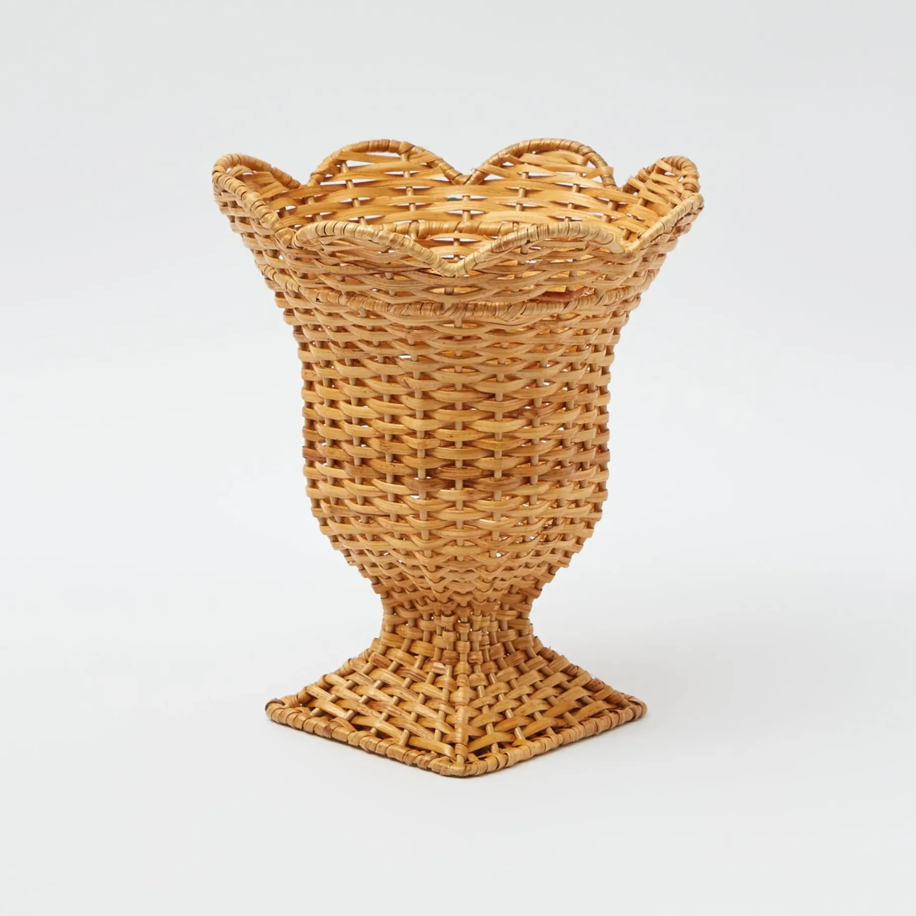 Mrs. Alice Vases|Small Natural Rattan Urn Vase