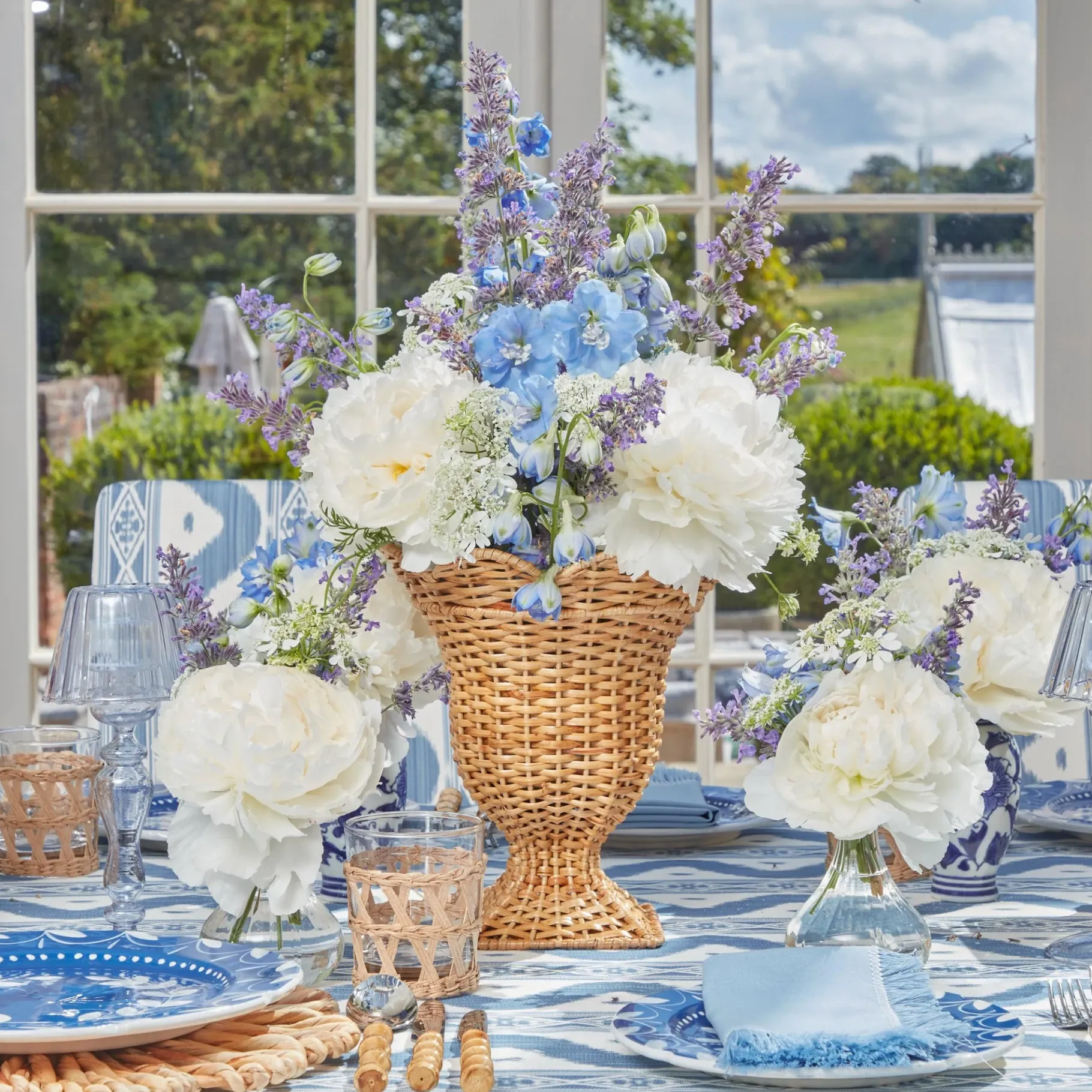 Mrs. Alice Vases|Small Natural Rattan Urn Vase