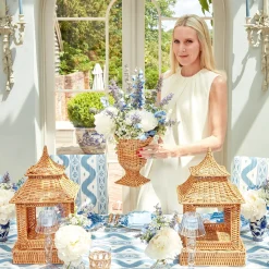 Mrs. Alice Vases|Small Natural Rattan Urn Vase