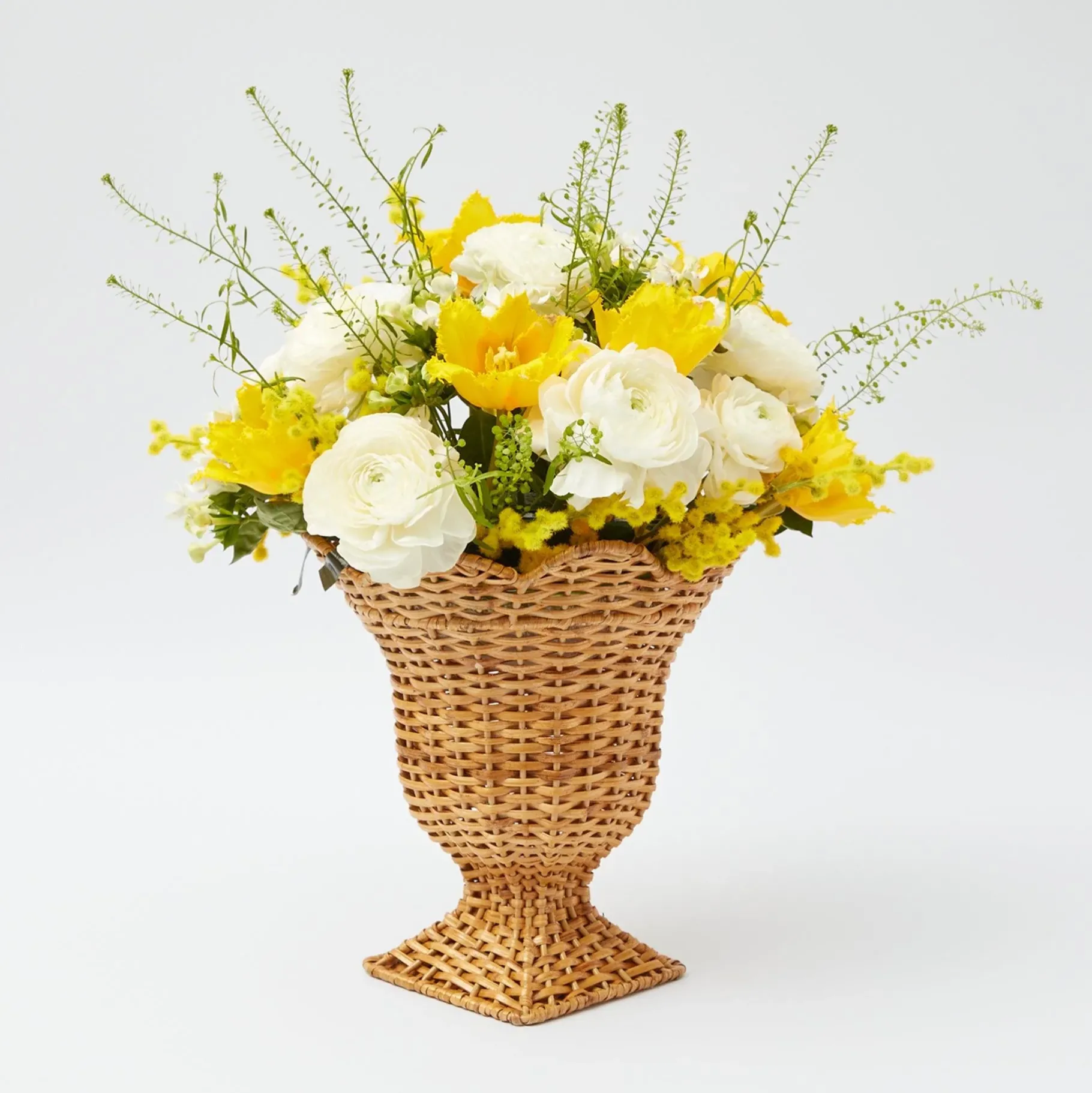 Mrs. Alice Vases|Small Natural Rattan Urn Vase