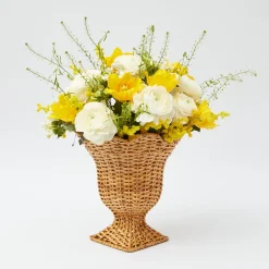 Mrs. Alice Rattan Tableware|Small Natural Rattan Urn Vase