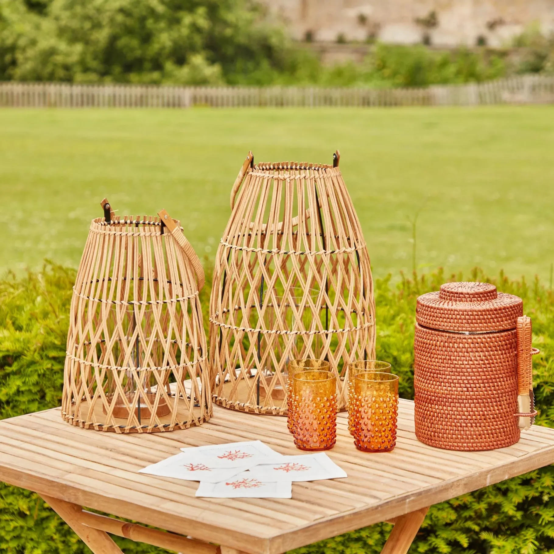 Mrs. Alice Candle Holders|Small Rattan Lantern