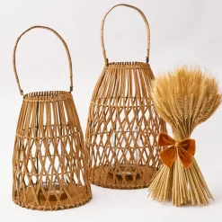 Mrs. Alice Candle Holders|Small Rattan Lantern