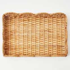 Mrs. Alice Trays & Liners|Small Scalloped Rattan Tray