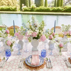 Mrs. Alice Rattan Tableware|Small White Rattan Urn Vase