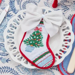 Mrs. Alice Napkin Rings, Bows & Wreaths|Snow White Velvet Napkin Bows (Set Of 4)