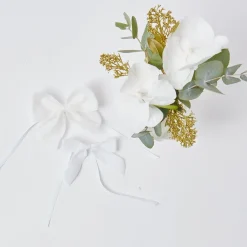 Mrs. Alice Napkin Rings, Bows & Wreaths|Snow White Velvet Napkin Bows (Set Of 4)