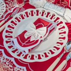 Mrs. Alice Napkin Rings, Bows & Wreaths|Snow White Velvet Napkin Bows (Set Of 4)