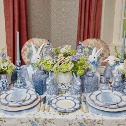 Mrs. Alice Vases|Square Floral Print Ginger Jar