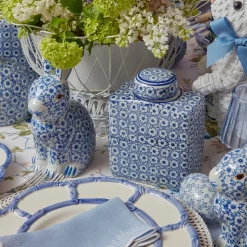 Mrs. Alice Vases|Square Floral Print Ginger Jar