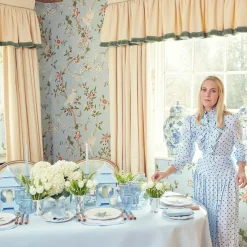 Mrs. Alice Vases|Square Floral Print Ginger Jar