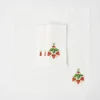 Mrs. Alice Napkins|Strawberry White Linen Embroidered Napkins (Set Of 4)