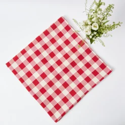 Mrs. Alice Tablecloths|Swiss Red Gingham Tablecloth