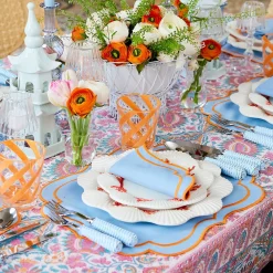 Mrs. Alice Placemats|Sylvie Blue & Orange Placemats (Set Of 4)