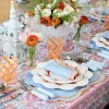 Mrs. Alice Table Linen Sets|Sylvie Blue And Orange Placemats & Napkins (Set Of 4)