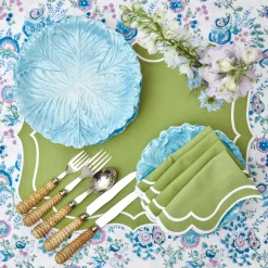 Mrs. Alice Napkins|Sylvie Green Embroidered Napkins (Set Of 4)