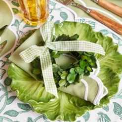 Mrs. Alice Napkins|Sylvie Green Embroidered Napkins (Set Of 4)