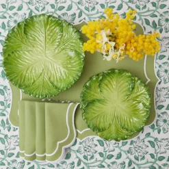 Mrs. Alice Napkins|Sylvie Green Embroidered Napkins (Set Of 4)