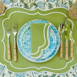 Mrs. Alice Napkins|Sylvie Green Embroidered Napkins (Set Of 4)