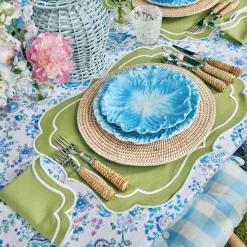 Mrs. Alice Napkins|Sylvie Green Embroidered Napkins (Set Of 4)