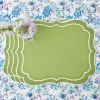 Mrs. Alice Placemats|Sylvie Green Embroidered Placemats (Set Of 4)