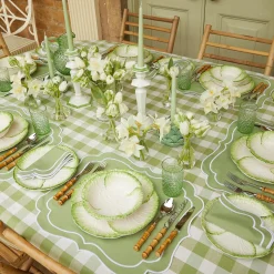 Mrs. Alice Placemats|Sylvie Green Embroidered Placemats (Set Of 4)