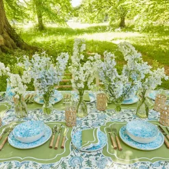 Mrs. Alice Placemats|Sylvie Green Embroidered Placemats (Set Of 4)