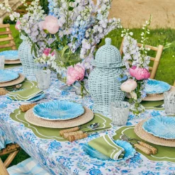 Mrs. Alice Placemats|Sylvie Green Embroidered Placemats (Set Of 4)