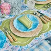 Mrs. Alice Table Linen Sets|Sylvie Green Embroidered Placemats & Napkins (Set Of 4)