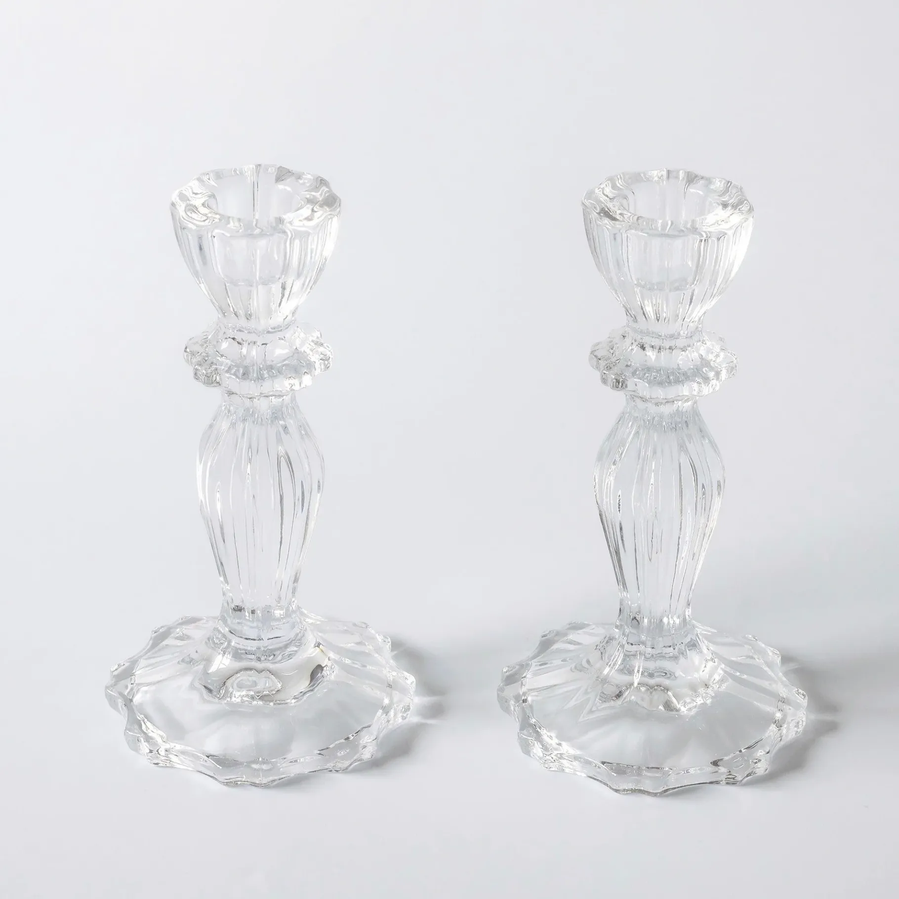 Mrs. Alice Candle Holders|Tall Lace Edge Candle Holders (Pair)